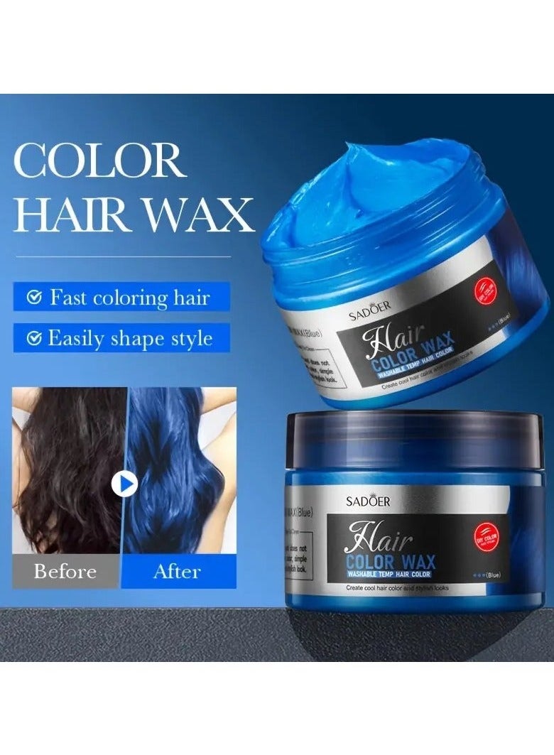 SADOER Hair Color Wax: Fast Coloring, Easy Styling, Suitable for Boys and Girls - Washable Temp Hair Color BLUE - Image 3