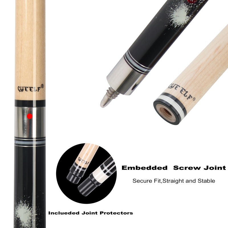 CUEELF Pool Cue Stick,Billiard Cue Sticks with Hard Case Low Deflection Shaft Professional Billiard Pool Cues Sticks 19.5-21 oz Cue Stick - Image 5