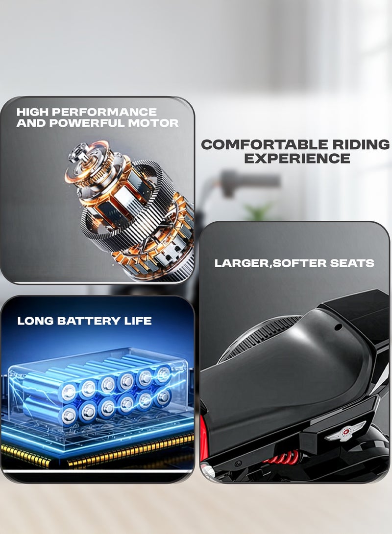 BAYBEE Electric Bike for Kids, Electric Ride on Kids Bike with Led Light, Music & Foot Accelerator | Baby Bike Ride on Kids Motorcycle Battery Bike for Toddlers | Baby Bike Battery Operated Bike for Kids Boys Girls 2+ Years Yellow - Image 2