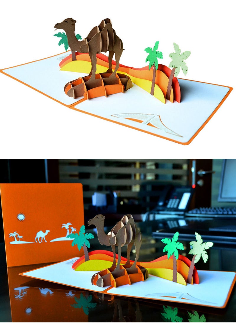 Wow Cards - Paper greeting card with a popup camel figure - Image 1