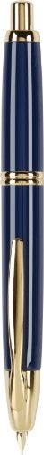 PILOT Vanishing Point Collection Refillable & Retractable Fountain Pen, Blue Barrel with Gold Accents, Blue Ink, Medium Nib (60266) - Image 1