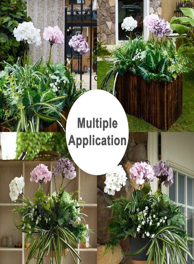 Partyjoy PARTY JOY 18 Bunches Fake Plants Outdoor, Fake Bushes UV Resistant Artificial Flowers Hydrangea Flowers Greenery Shrubs Faux Greenery for Outdoor Garden Patio Front Porch Yard Decor - Image 3