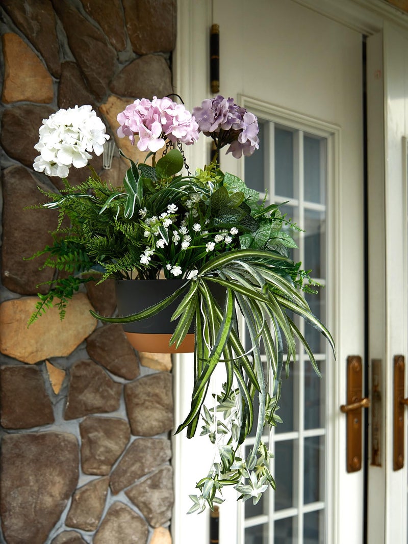 Partyjoy PARTY JOY 18 Bunches Fake Plants Outdoor, Fake Bushes UV Resistant Artificial Flowers Hydrangea Flowers Greenery Shrubs Faux Greenery for Outdoor Garden Patio Front Porch Yard Decor - Image 1