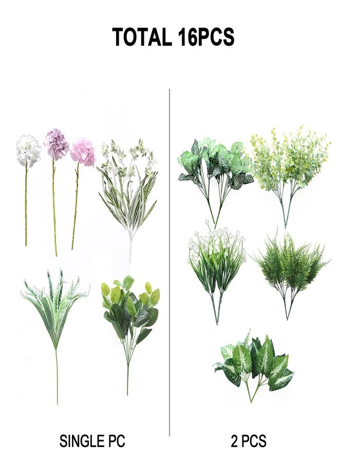 Partyjoy PARTY JOY 18 Bunches Fake Plants Outdoor, Fake Bushes UV Resistant Artificial Flowers Hydrangea Flowers Greenery Shrubs Faux Greenery for Outdoor Garden Patio Front Porch Yard Decor - Image 2