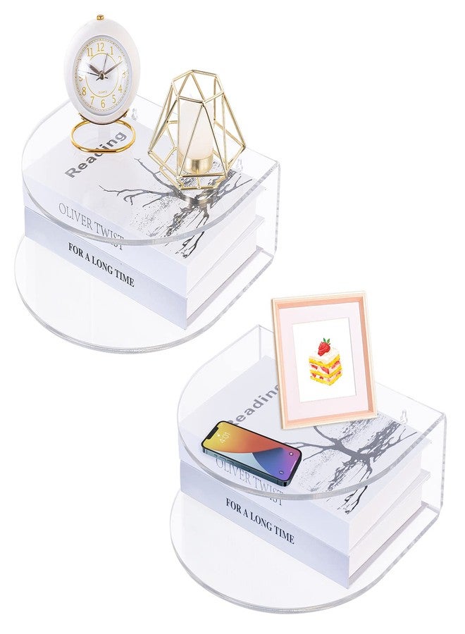 HMYHUM Acrylic Floating Nightstand Set of 2, Wall Mounted Bedside Table for Bedroom, Hanging, 8 lbs Load, 10.5" L x 10 "W x 4" H, Clear - Image 1