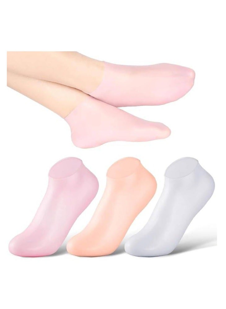 Women's Silicone Socks, Soft Gel Moisturizing Feet, Pedicure Socks for Dry Feet, Cracked Heels, and Rough Skin Softening - Image 1