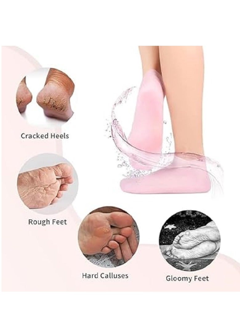 Women's Silicone Socks, Soft Gel Moisturizing Feet, Pedicure Socks for Dry Feet, Cracked Heels, and Rough Skin Softening - Image 2