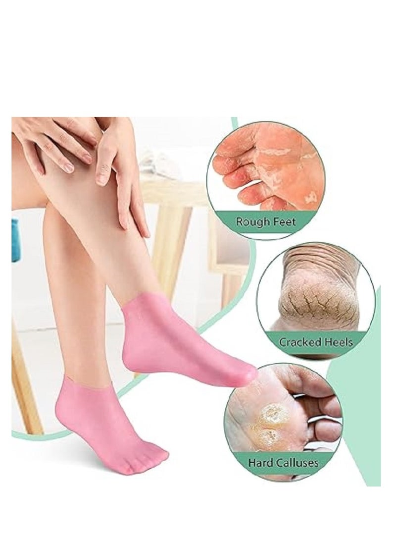Women's Silicone Socks, Soft Gel Moisturizing Feet, Pedicure Socks for Dry Feet, Cracked Heels, and Rough Skin Softening - Image 3