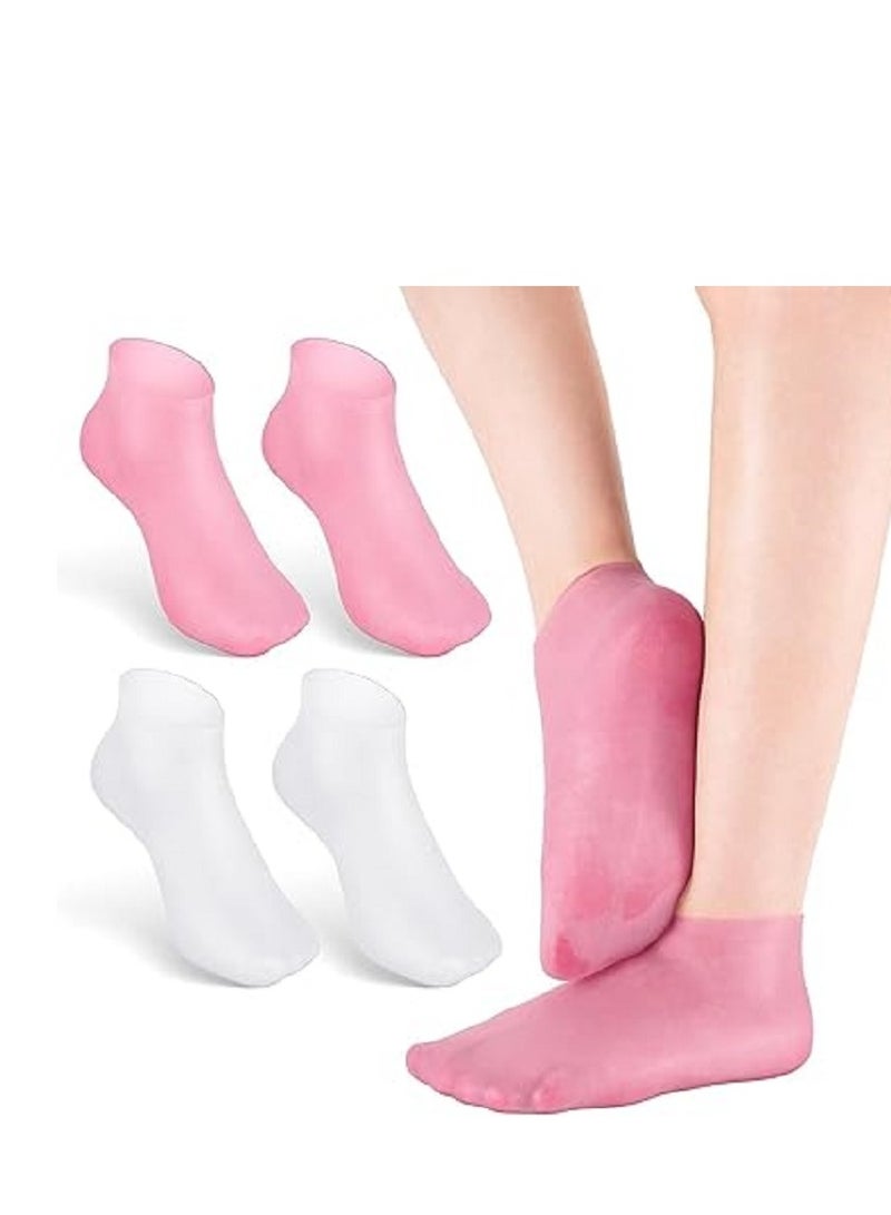 Women's Silicone Socks, Soft Gel Moisturizing Feet, Pedicure Socks for Dry Feet, Cracked Heels, and Rough Skin Softening - Image 4