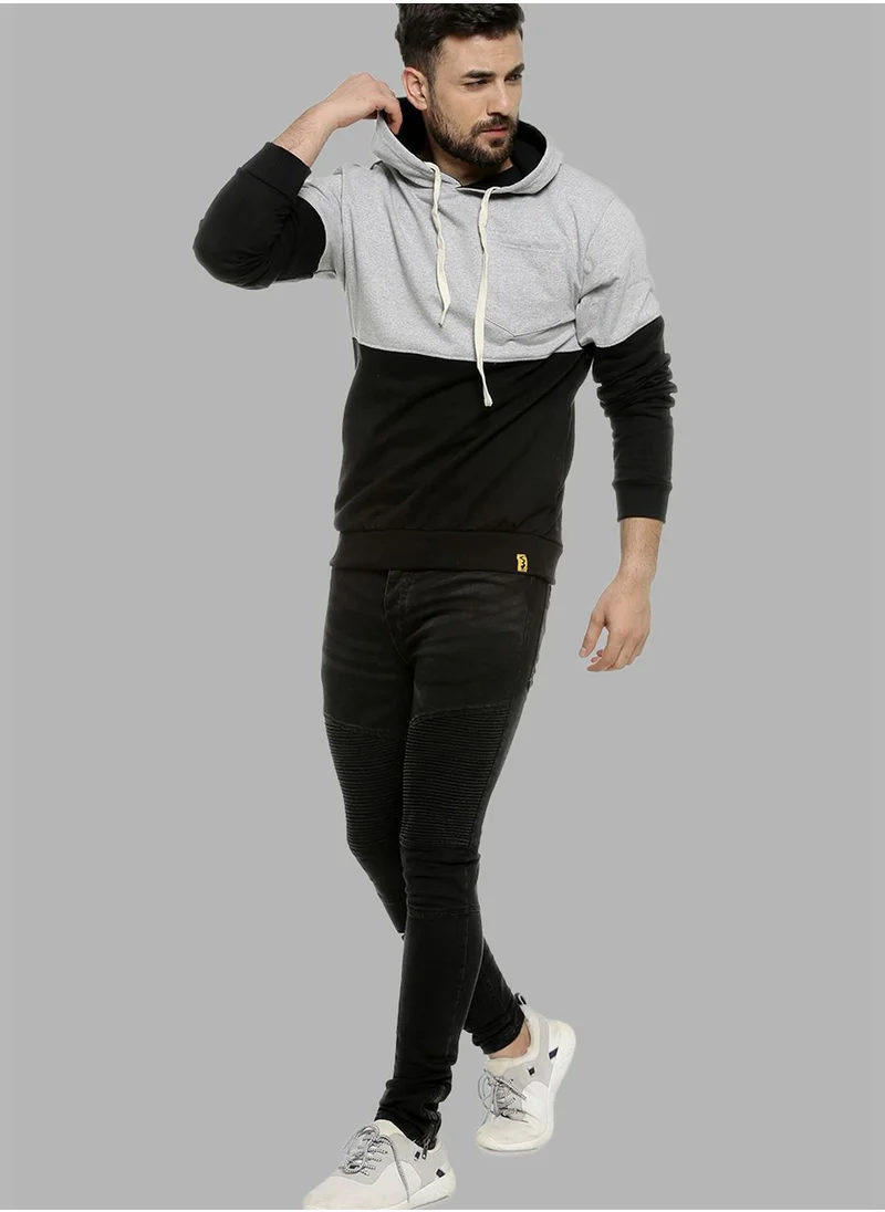 Campus Sutra Color block Hoodie