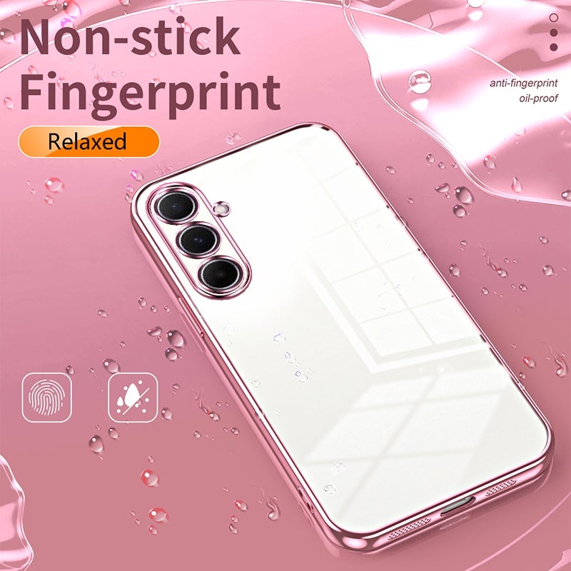 BURAQ Case Cover For Samsung Galaxy A56 Transparent Plating Fine Hole Phone Case(Pink) - Image 4