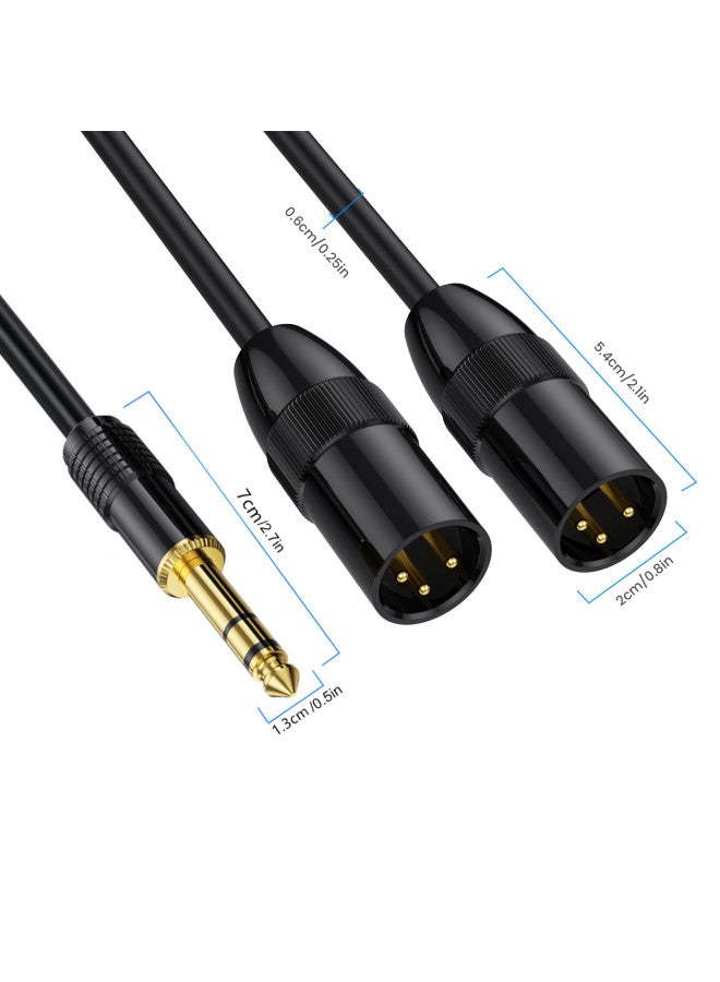One-to-two Y-type 6.35mm Double-tone Revolution 2 XLR 3P Male Microphone Camera Recorder Audio Cable-Color:One-to-two 6.35mm Double-tone Revolution 2XLR Male-Length:3 Meters: Main Line 50cm, Auxiliary Line 250cm  - Image 4