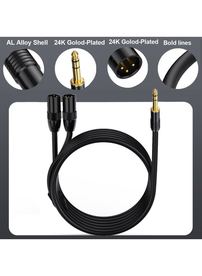 One-to-two Y-type 6.35mm Double-tone Revolution 2 XLR 3P Male Microphone Camera Recorder Audio Cable-Color:One-to-two 6.35mm Double-tone Revolution 2XLR Male-Length:3 Meters: Main Line 50cm, Auxiliary Line 250cm  - Image 3
