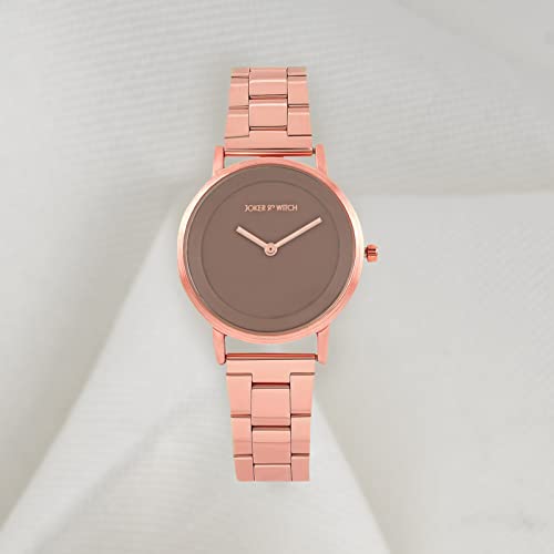 Joker & Witch Amsterdam Taupe Dial 16mm Rosegold Stainless Steel Watch for Women - Image 5
