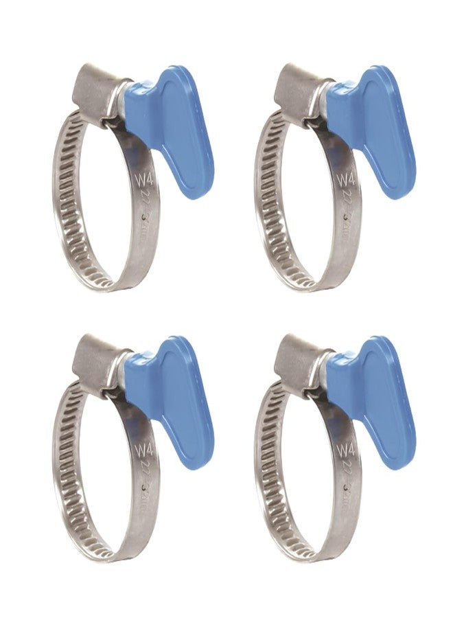 NEW WARE® Adjustable Stainless Steel Hose Clamp 1/2 Inch | Heavy-Duty Pipe Clamp with Key | Rust-Proof Fastening for Plumbing, Automotive & Mechanical Use | Pack of 4 - Image 1