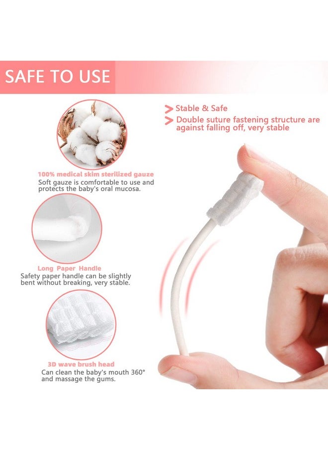 EASICUTI Baby Tongue Cleaner, Baby Toothbrush, 42Pcs Disposable Infant Toothbrush Clean Baby Mouth, Gauze Gum Cleaner Baby Oral Cleaning Stick Dental Care For 0-36 Month Baby+Free 1 Finger Toothbrush  - Image 2
