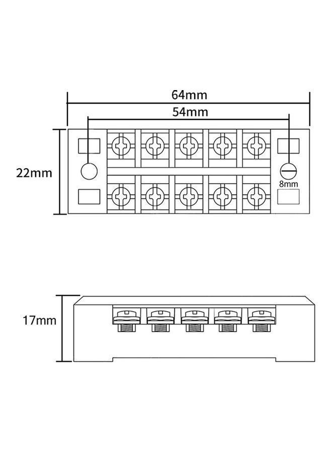 نيبمينينت مجموعة شرائط طرفية بمسامير مزدوجة 600 فولت 15 أمبير مع غطاء مكونة من 10 قطع - Image 4