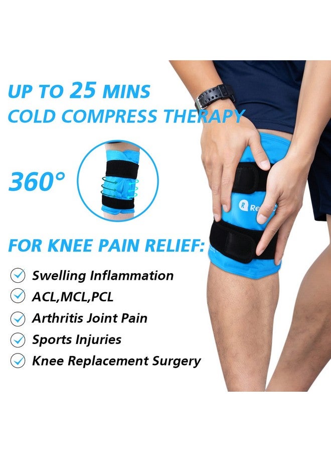 RelaxCoo XXL Knee Ice Pack Wrap Around Entire Knee After Surgery, Gel Ice Pack for Knee Injuries Reusable, Large Cold Pack for Pain Relief, Swelling - Image 1