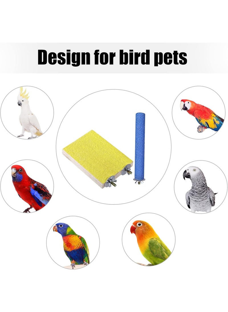 Reginary Reginary 12 Pcs Bird Perch Stand Toy Includes 6 Parrot Perch Wood Stand Bird Platform 6 Colorful Paw Grinding Stick for Cage Accessories Parakeet Cockatiel 6 Colors  - Image 5