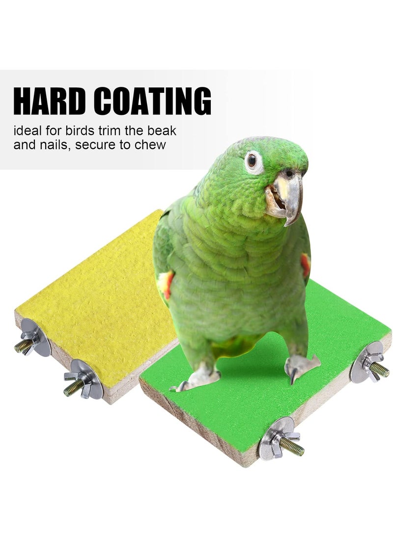 Reginary Reginary 12 Pcs Bird Perch Stand Toy Includes 6 Parrot Perch Wood Stand Bird Platform 6 Colorful Paw Grinding Stick for Cage Accessories Parakeet Cockatiel 6 Colors  - Image 4