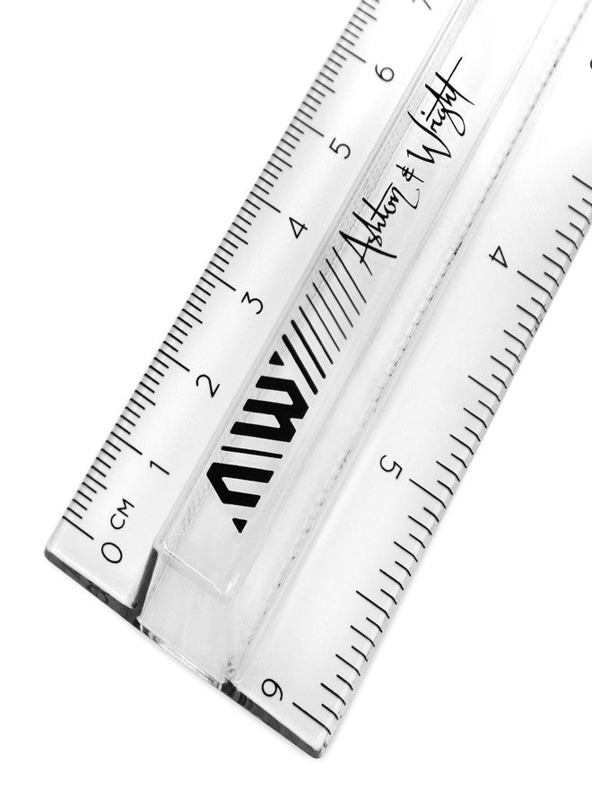 Ashton and Wright - 6 Inch / 15cm Raised Rulers - Shatter Resistant (Pack of 5, Transparent Mixed) - Image 2