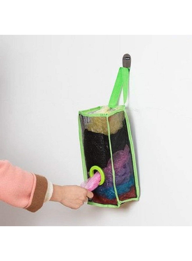 Generic Multifunction Hanging Storage Bag Clothes Stuff Household Organizer, Net Wall Mount Hanging Polythene Bag Dispenser Mesh Pouch - Image 3