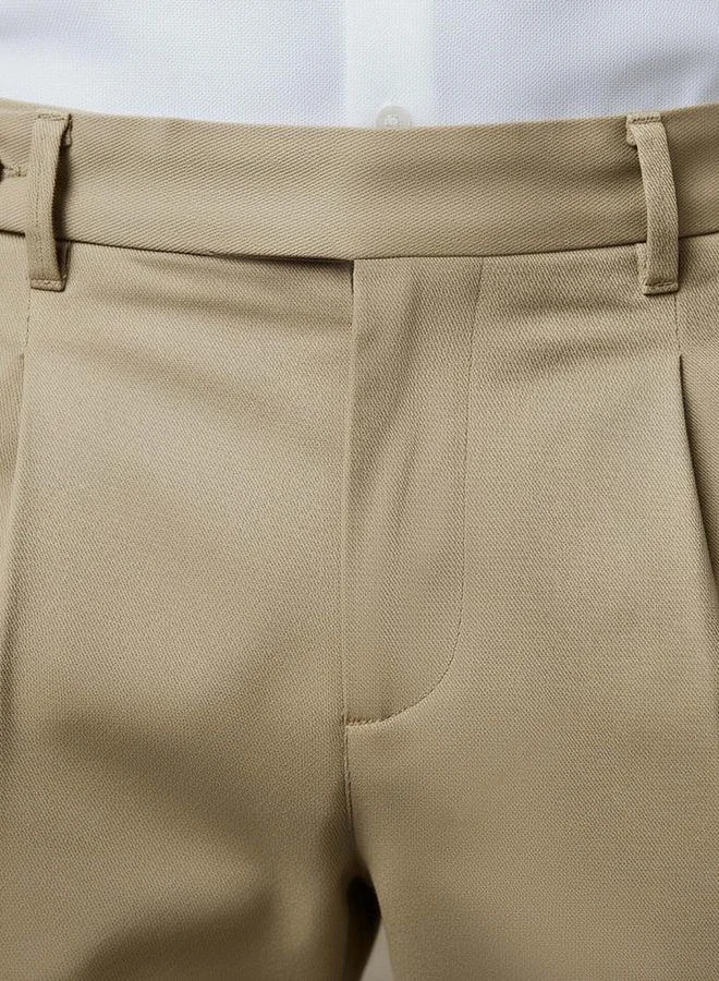 Iconic BEIGE Iconic Men Regular Fit Trousers for Men | Best Price UAE