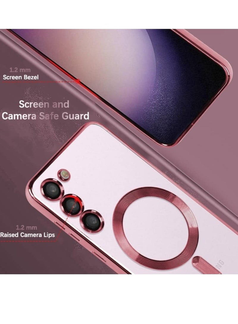 ELTRAZONE Magnetic Clear Case for Samsung Galaxy S23 Plus with Camera Lens Protector Magsafe Compatible Electroplated Soft TPU Shockproof Anti-Scratch Phone Case - Image 4