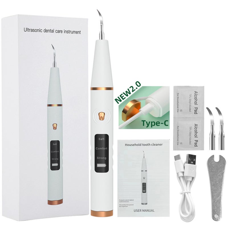 Electric Dental Scaler For Removing Tartar, Ultrasonic Tooth Cleaner, Oral Care With Lighting, Wireless Tooth Cleaner For Whitening - Image 1