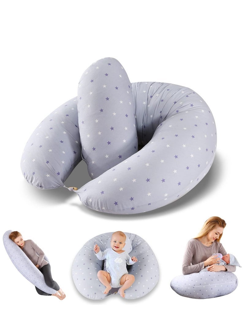 MIXDE Pregnancy Pillow Multi-Functional Maternity Body Pillow for Sleeping Cute and Comfy Baby Nursing Pillow for Baby Bottle Feeding and Body Support - Image 1