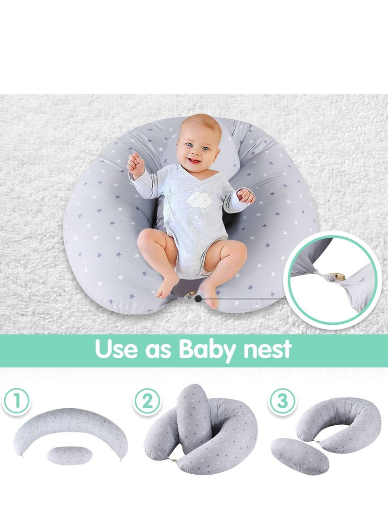 MIXDE Pregnancy Pillow Multi-Functional Maternity Body Pillow for Sleeping Cute and Comfy Baby Nursing Pillow for Baby Bottle Feeding and Body Support - Image 3