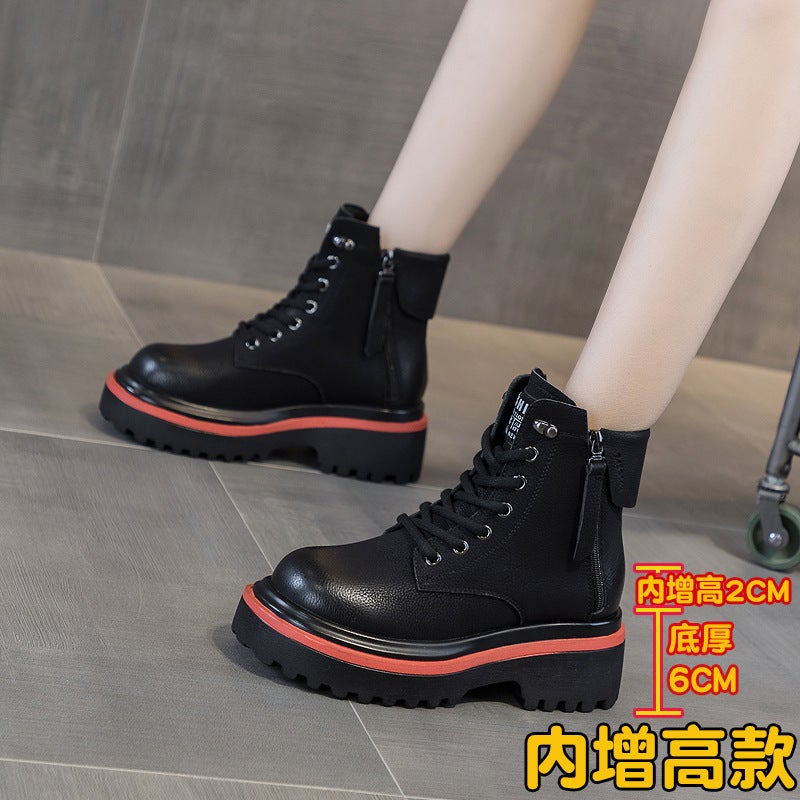 2026 New Style Martin Boots for Women, Retro Motorcycle Boots, and Leather Short Work Boots, British Style Versatile Women''s Boots - Image 1