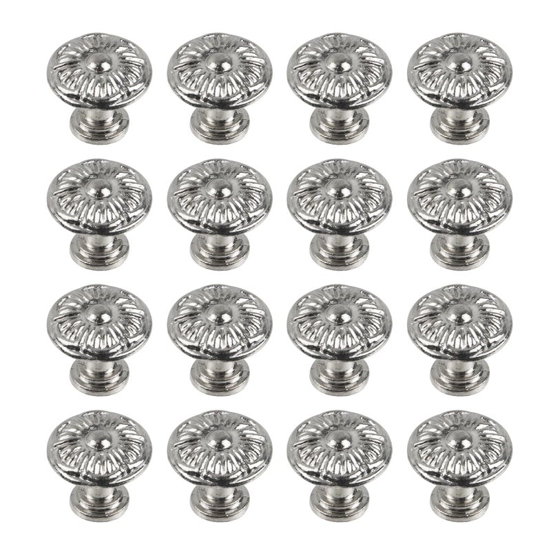 Geesatis 16 Pcs Jewelry Box Knobs Drawer Knobs Wooden Box Handles Mini Single Hole Knobs Silver