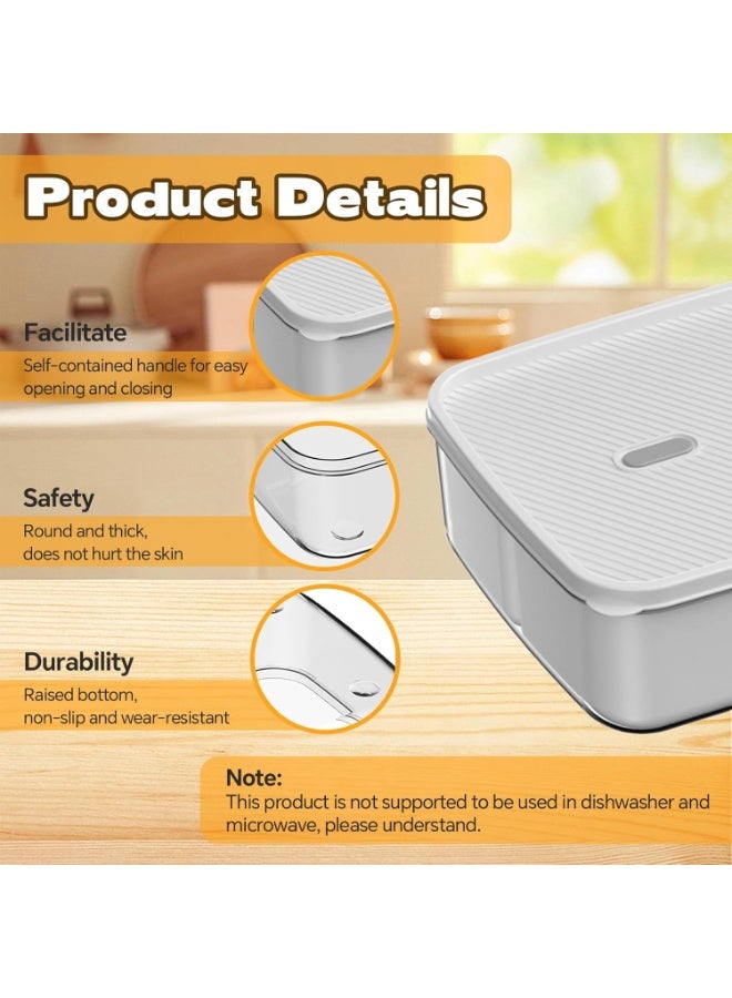 DUNISO Snack Tray with Lid，Divided Serving Tray with Lid， 8 Compartments Snack Box Container，Waterproof, Space Saving，for Veggie, Candy, Fruit, Snacks，Flavoring，Cooked Food - Image 5