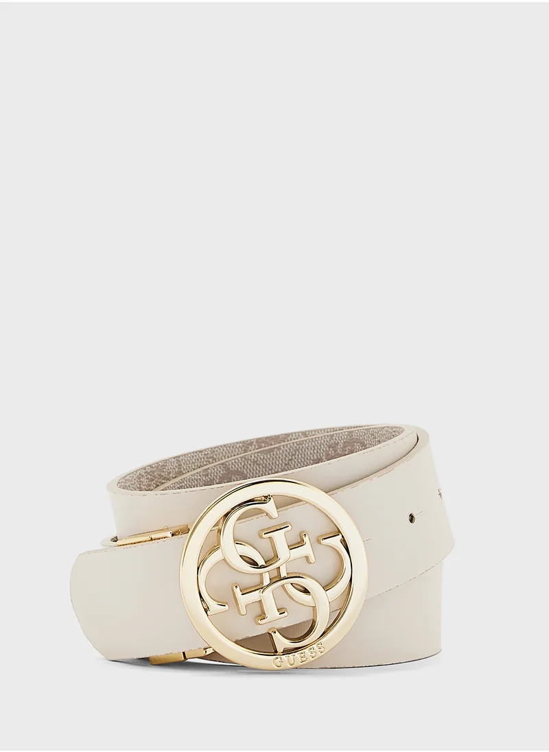 جس Logo Detailed None Allocated Hole  Belt