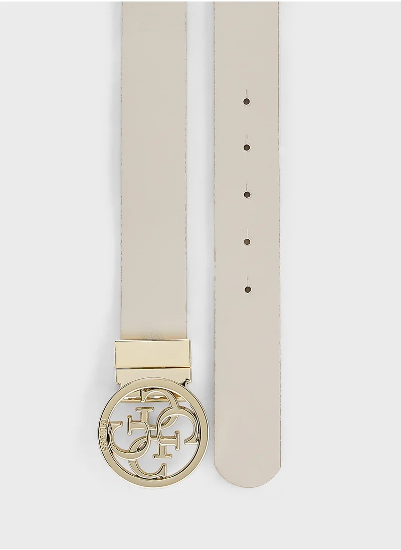 جس Logo Detailed None Allocated Hole  Belt