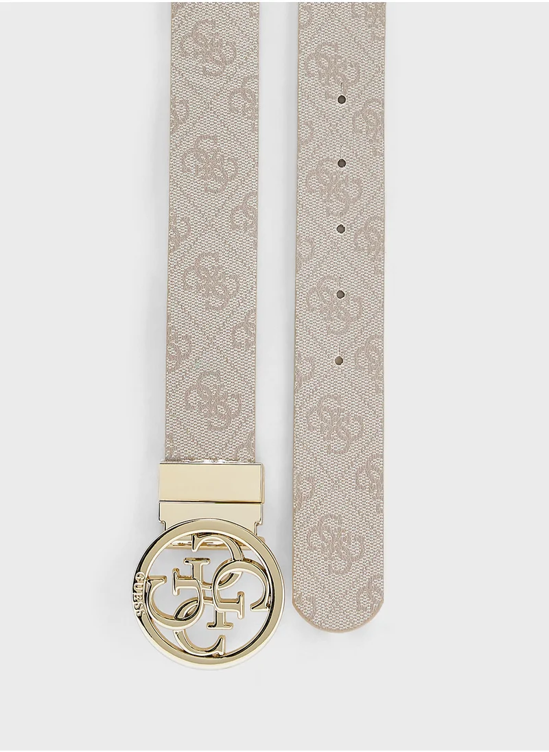 جس Logo Detailed None Allocated Hole  Belt