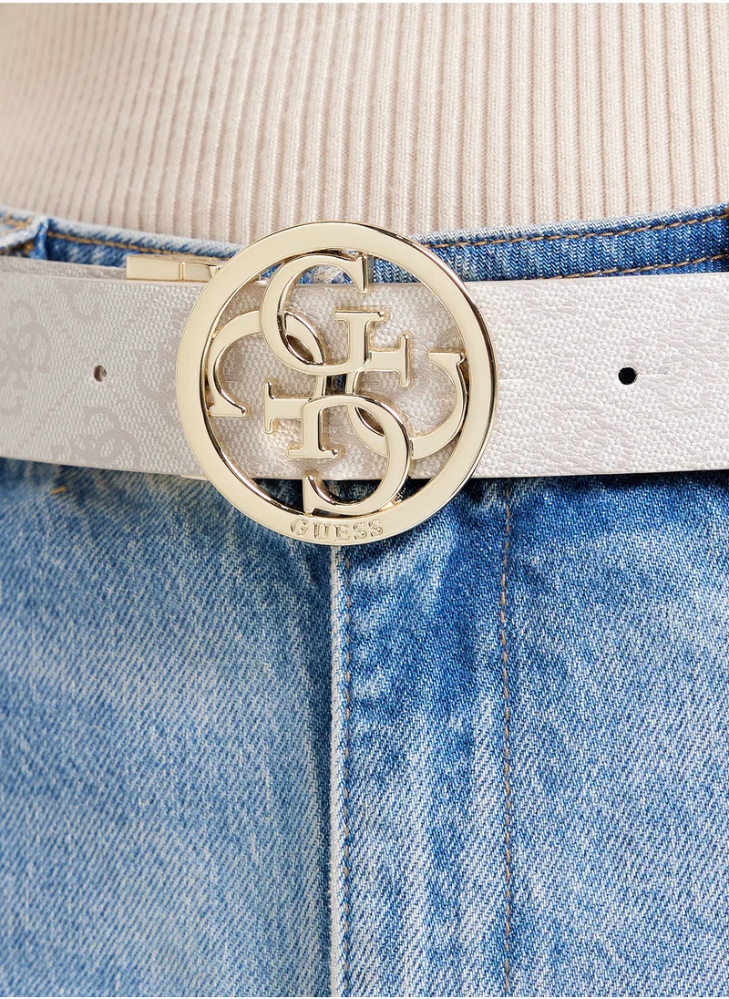 جس Logo Detailed None Allocated Hole  Belt