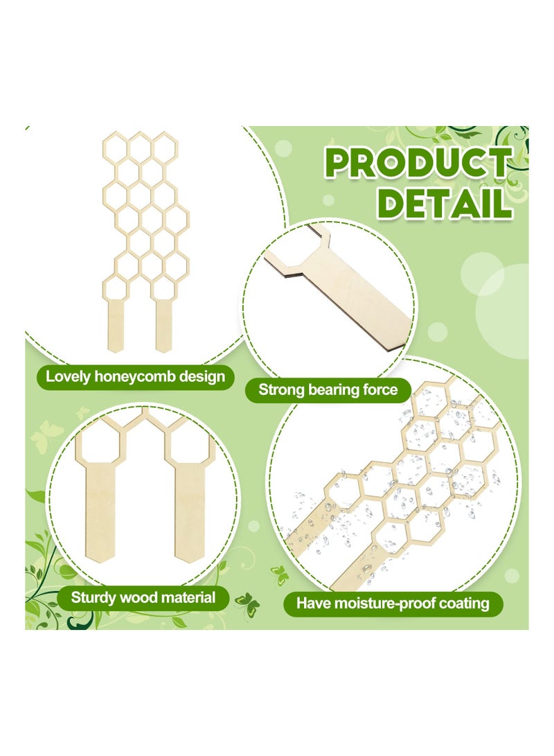 SYOSI 3 Pack Small Trellis For Potted Climbing Plants Trellis Starter Holder For Indoor Outdoor Garden Decor Wooden Honeycomb Potted Plants Flower Stem Vine Climbing Training Support Pole Accessories  - Image 4
