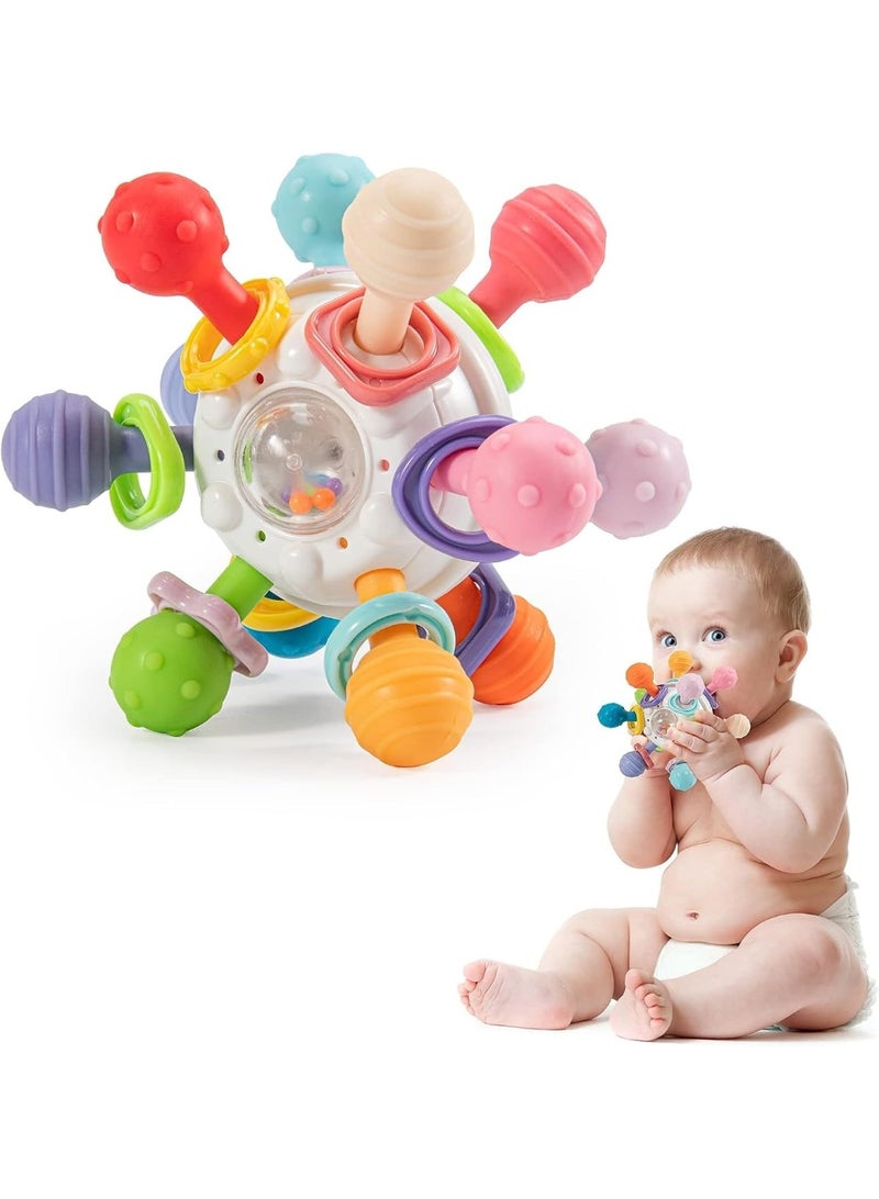 Teething toys for babies aged 3-6-12 months, sensory teething ball toys for babies, portable baby teethers, chew toys for babies aged 0-3-6-12-18 months from TOYS-EGYPT, gifts for baby girls and boys - Image 1