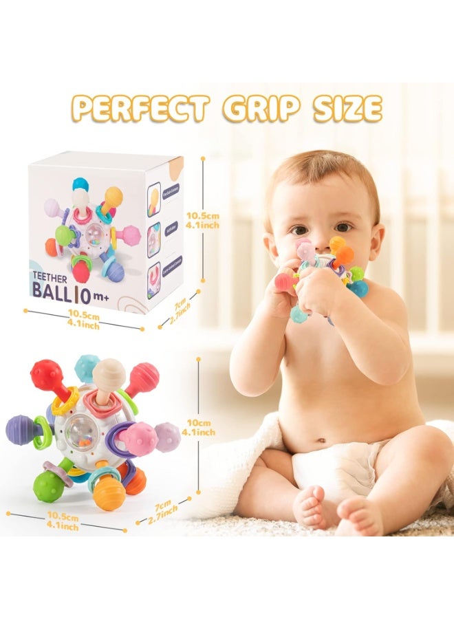Teething toys for babies aged 3-6-12 months, sensory teething ball toys for babies, portable baby teethers, chew toys for babies aged 0-3-6-12-18 months from TOYS-EGYPT, gifts for baby girls and boys - Image 2