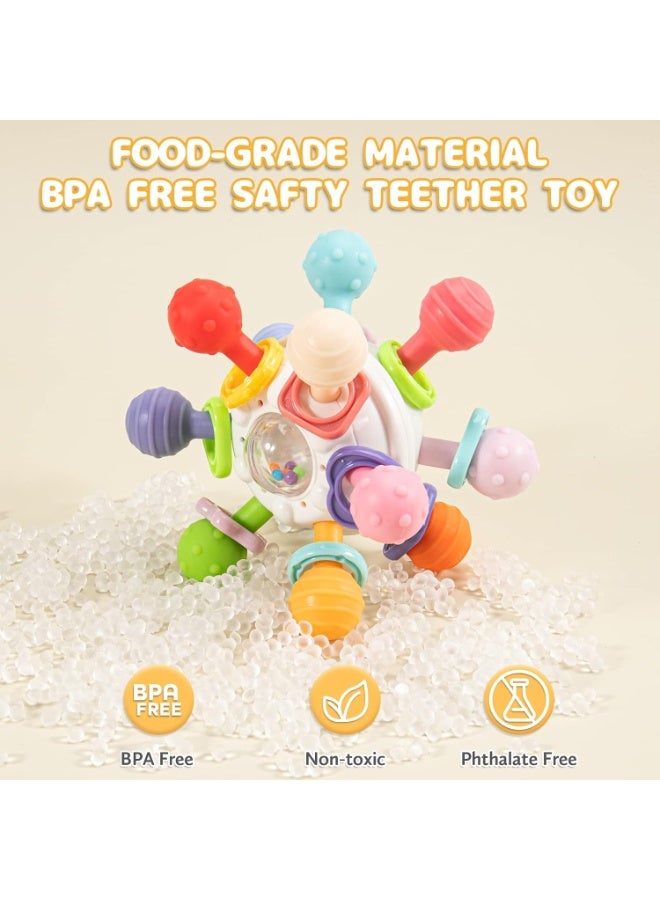 Teething toys for babies aged 3-6-12 months, sensory teething ball toys for babies, portable baby teethers, chew toys for babies aged 0-3-6-12-18 months from TOYS-EGYPT, gifts for baby girls and boys - Image 3