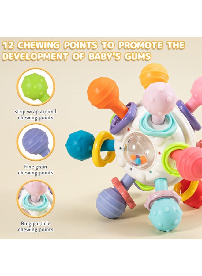 Teething toys for babies aged 3-6-12 months, sensory teething ball toys for babies, portable baby teethers, chew toys for babies aged 0-3-6-12-18 months from TOYS-EGYPT, gifts for baby girls and boys - Image 4