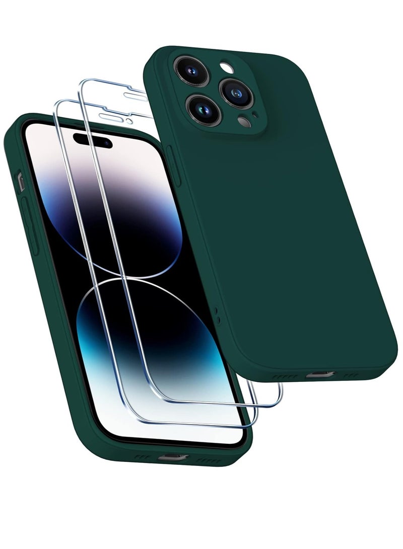 ELTRAZONE [3 in 1 Camera Cover Case for iPhone 14 Pro 6.1" (Not For 14 Pro Max 6.7") [Long Lasting Clarity] [Military Grade Shockproof], 1 Hard Back Phone Case + 2 Glass Screen Protector - Clear - Image 1