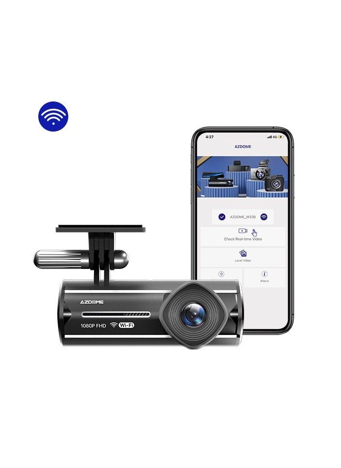 AZDOME - AZDOME Dash Cam, Built In WiFi & Loop Recording M330 Dashcams for Cars, Car Camera With FHD 1080P, G-Sensor, Parking Monitor - Image 1