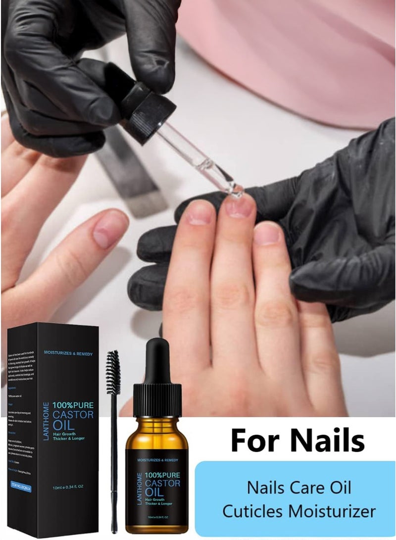 Lanthome 100% Pure Castor Oil – Natural Hair Growth & Moisturizing Remedy (10ml) - Image 3