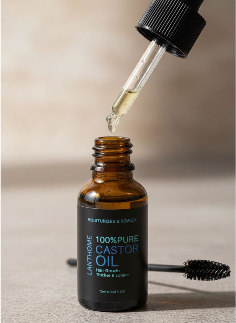 Lanthome 100% Pure Castor Oil – Natural Hair Growth & Moisturizing Remedy (10ml) - Image 2