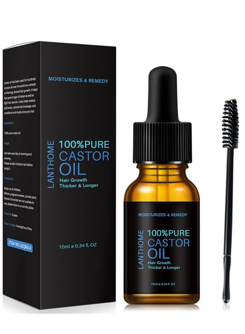 Lanthome 100% Pure Castor Oil – Natural Hair Growth & Moisturizing Remedy (10ml) - Image 1
