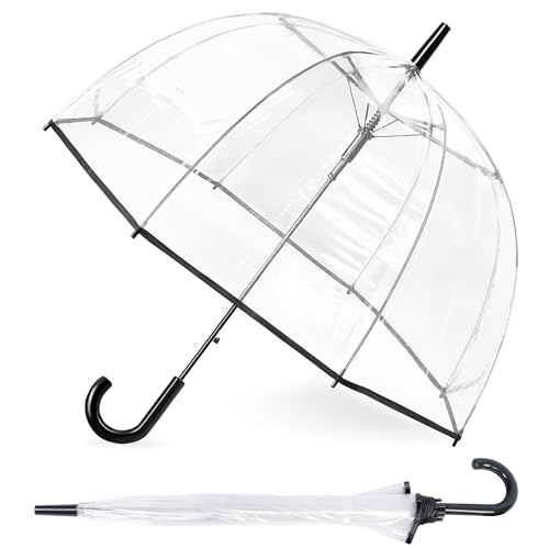 RONIARE Clear Bubble Umbrellas for Rain Large Windproof Dome Umbrella for WeddingsProm Graduation and Outdoor Events for Men and WomenClear - Image 1