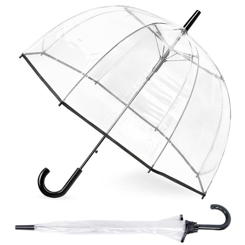 RONIARE Clear Bubble Umbrellas for Rain Large Windproof Dome Umbrella for WeddingsProm Graduation and Outdoor Events for Men and WomenClear - Image 2
